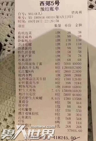 一顿饭40万吃出天价