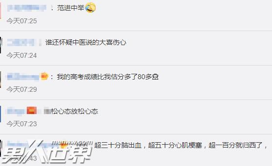 高考分数超预期30分兴奋到脑出血