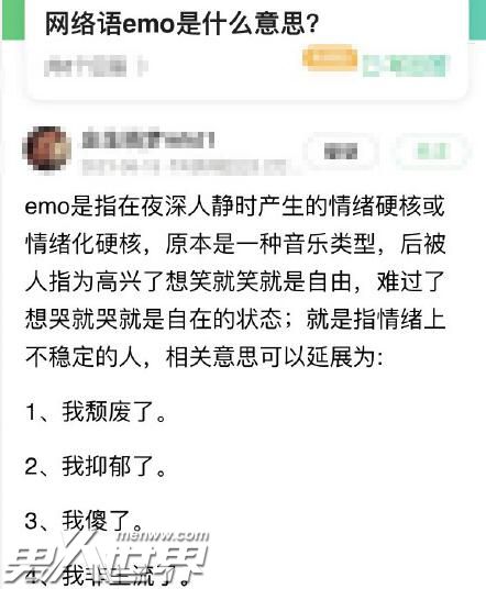 Emo了是什么意思